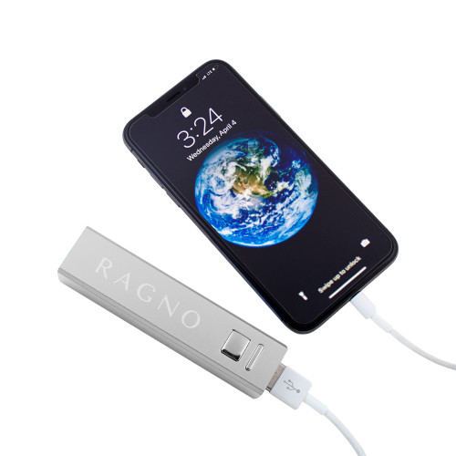 Aluminum Silver Power Bank-Ragno Engraved