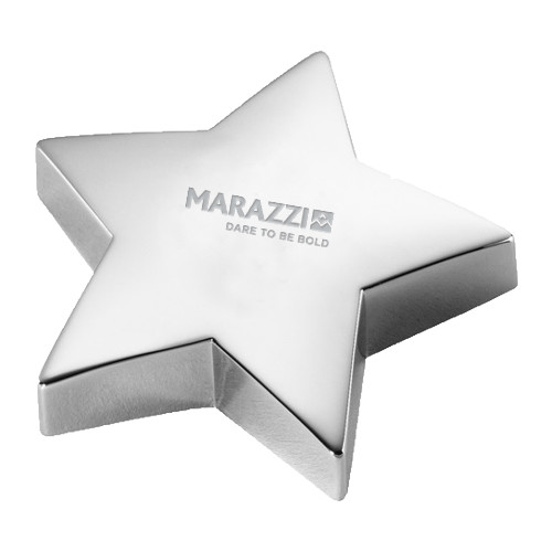 Silver Star Paperweight-Marazzi Logo w/Tagline Engraved