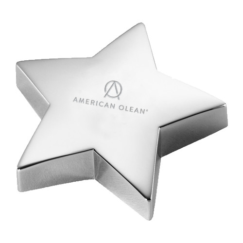 Silver Star Paperweight-American Olean Engraved