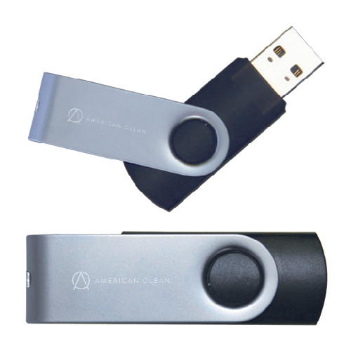 USB Black Mini Pen Drive 8G-American Olean Flat Engraved