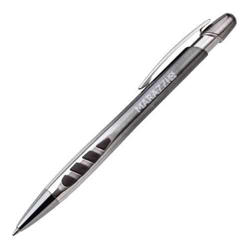 Veneno Metallic Charcoal Pen w/Blue Ink-Marazzi Engraved