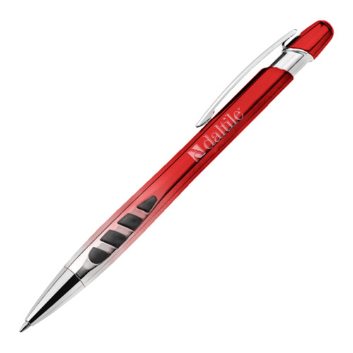 Veneno Metallic Red Pen w/Blue Ink-Daltile Flat Logo Engraved