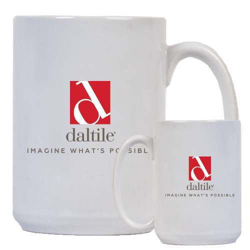 Full Color White Mug 15oz-Daltile Stacked Logo w/Tagline
