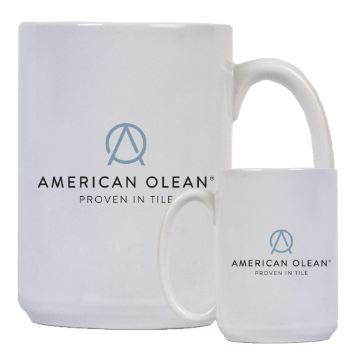 Full Color White Mug 15oz-American Olean w/Tagline