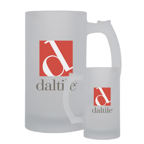 Full Color Decorative Frosted Glass Mug 16oz-Daltile Stacked Logo