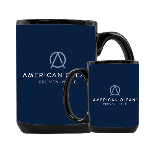 Full Color Black Mug 15oz-American Olean w/Tagline