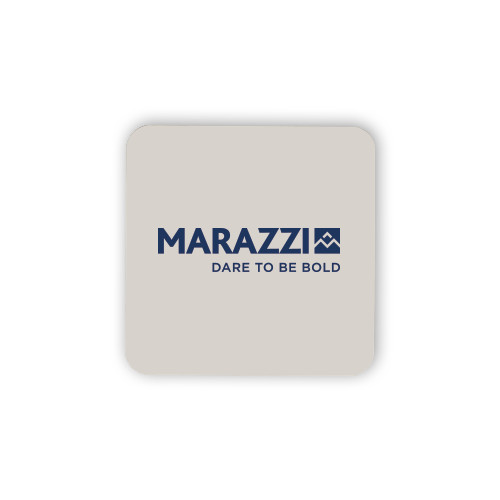 Hardboard Coaster w/Cork Backing 4/set-Marazzi Logo w/Tagline