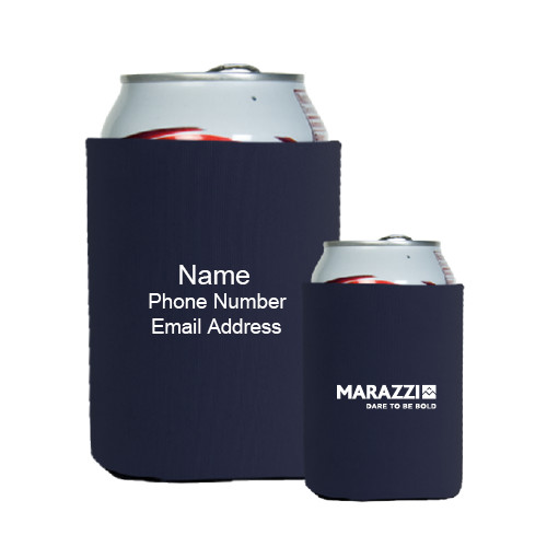 Neoprene Navy Can Holder-Marazzi Logo w/Tagline