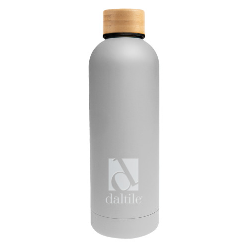 Blair White Stainless Steel Bottle w/ Bamboo Lid 17 oz-Daltile Stacked Logo Engraved