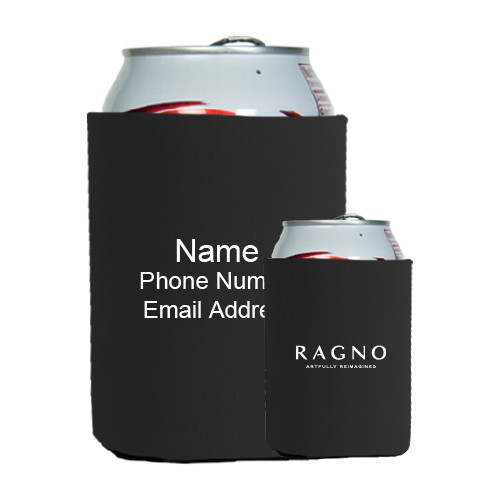 Neoprene Black Can Holder-Ragno w/Tagline
