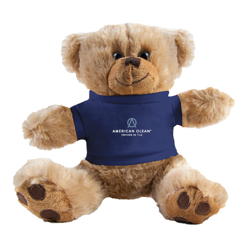 Plush Big Paw 8 1/2 inch Brown Bear w/Navy Shirt-American Olean w/Tagline