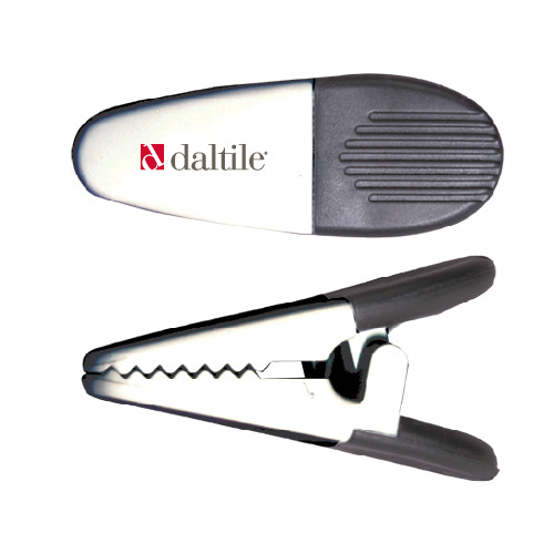 White Crocodile Clip/Magnet-Daltile Flat Logo