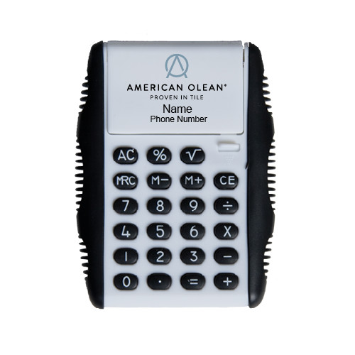 White Flip Cover Calculator-American Olean w/Tagline