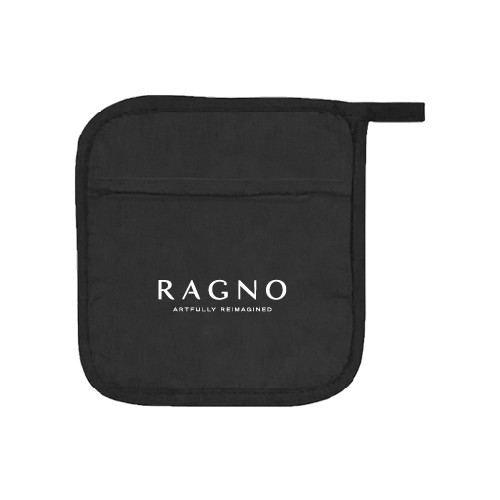 Quilted Canvas Black Pot Holder-Ragno w/Tagline
