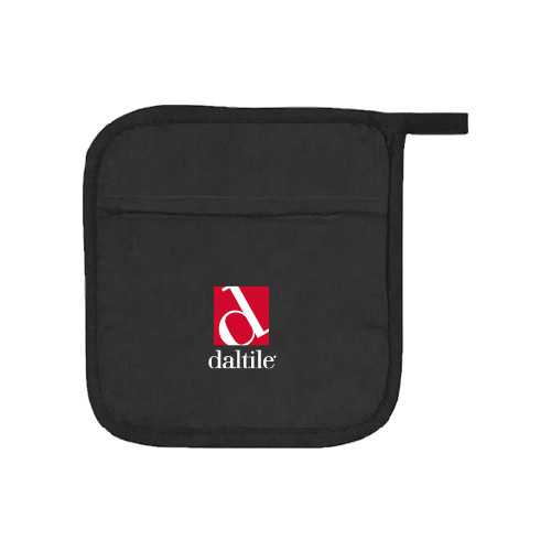 Quilted Canvas Black Pot Holder-Daltile Stacked Logo