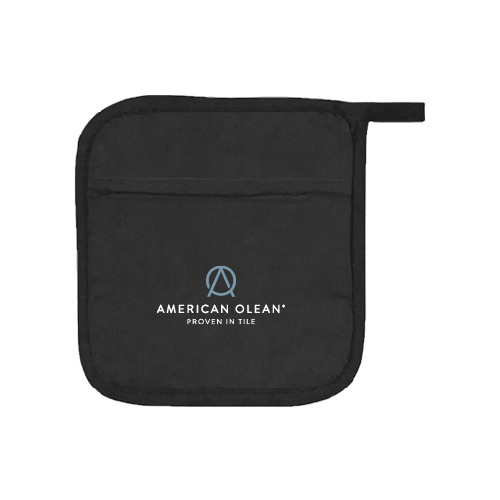 Quilted Canvas Black Pot Holder-American Olean w/Tagline