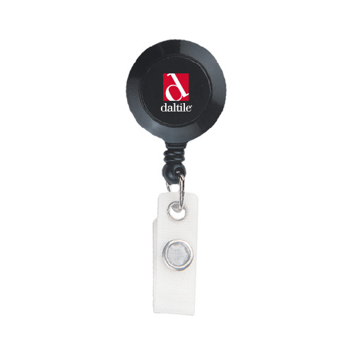 Black Retractable Badge Holder-Daltile Stacked Logo