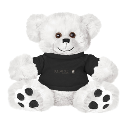 Plush Big Paw 8 1/2 inch White Bear w/Black Shirt-ONE Quartz Horizontal