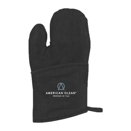 Quilted Canvas Black Oven Mitt-American Olean w/Tagline