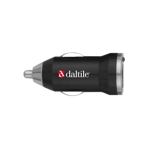 On the Go Black Car Charger-Daltile Flat Logo