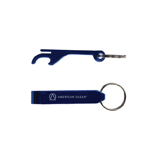 Aluminum Blue Bottle Opener-American Olean Flat Engraved