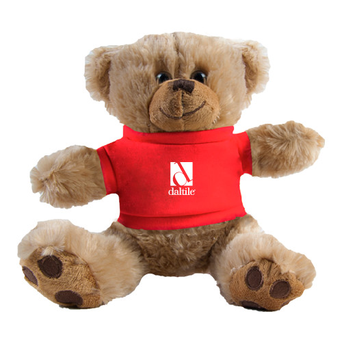 Plush Big Paw 8 1/2 inch Brown Bear w/Red Shirt-Daltile Stacked Logo