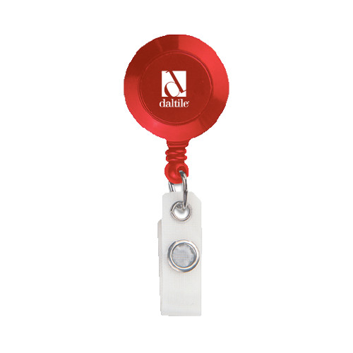 Red Retractable Badge Holder-Daltile Stacked Logo