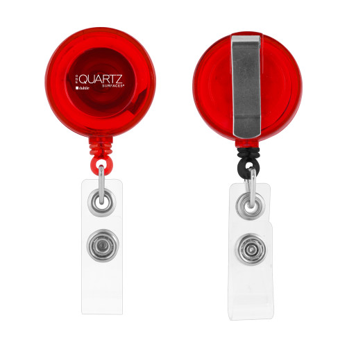 Red Retractable Badge Holder-ONE Quartz Vertical