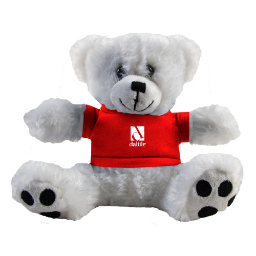Plush Big Paw 8 1/2 inch White Bear w/Red Shirt-Daltile Stacked Logo
