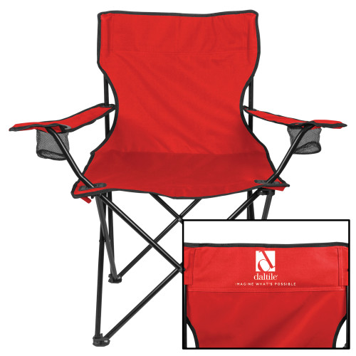 Deluxe Red Captains Chair-Daltile Stacked Logo w/Tagline