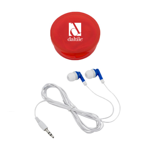 Ear Buds in Red Case-Daltile Stacked Logo