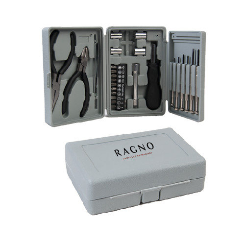 Compact 26 Piece Deluxe Tool Kit-Ragno w/Tagline