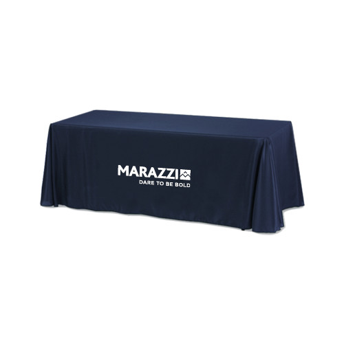 Navy 6 foot Table Throw-Marazzi Logo w/Tagline