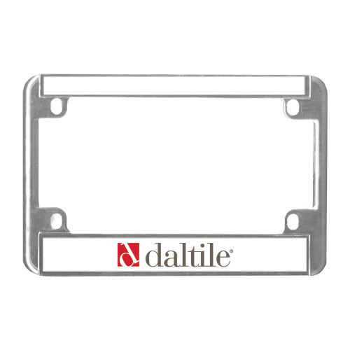 Metal Motorcycle License Plate Frame in Chrome-Daltile Flat Logo