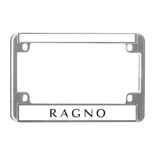 Metal Motorcycle License Plate Frame in Chrome-Ragno