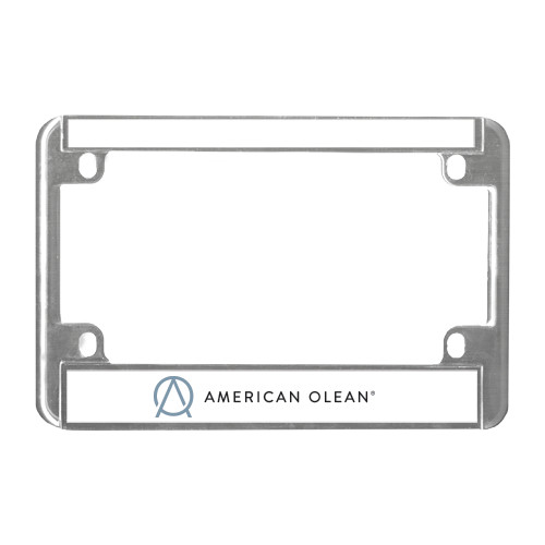 Metal Motorcycle License Plate Frame in Chrome-American Olean Flat