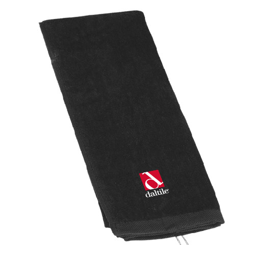 Black Golf Towel-Daltile Stacked Logo