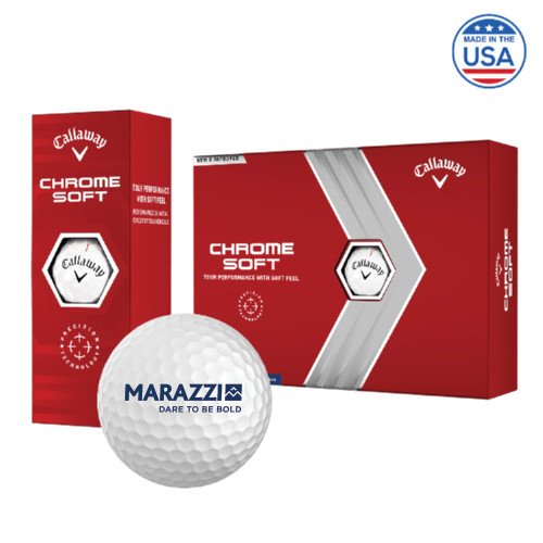 Callaway Chrome Soft Golf Balls 12/pkg-Marazzi Logo w/Tagline