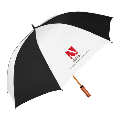 64 Inch Black/White Umbrella-Daltile Stacked Logo w/Tagline