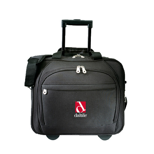 Black Embassy Plus Rolling Computer Brief-Daltile Stacked Logo