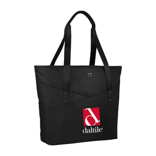 OGIO Black Downtown Tote-Daltile Stacked Logo
