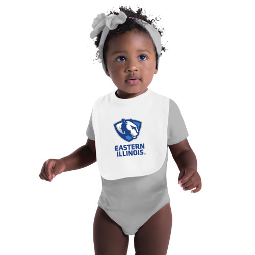  White Baby Bib - EIU Primary Logo