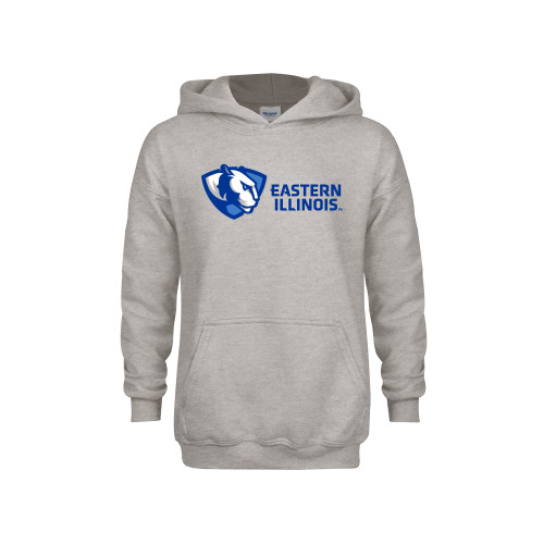  Youth Grey Fleece Hood - Eastern Illinois Horizontal