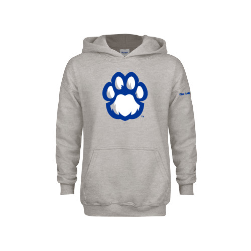  Youth Grey Fleece Hood - Panther Paw