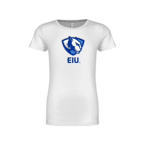  Next Level Girls White Fashion Fit T Shirt - Eastern Illinois Secondary