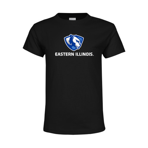  Youth Black T Shirt - Eastern Illinois Logo