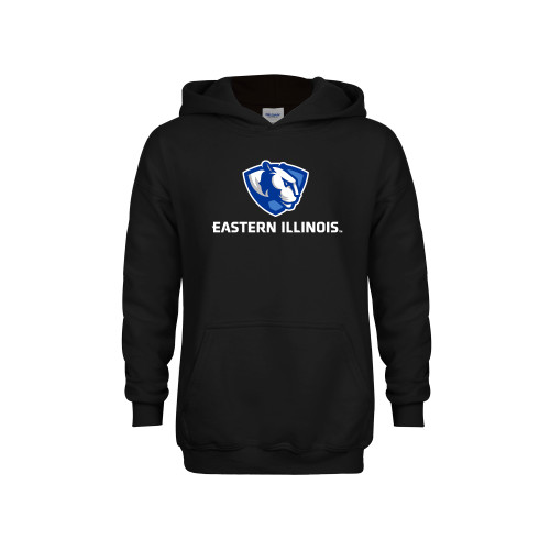  Youth Black Fleece Hoodie - Eastern Illinois Logo