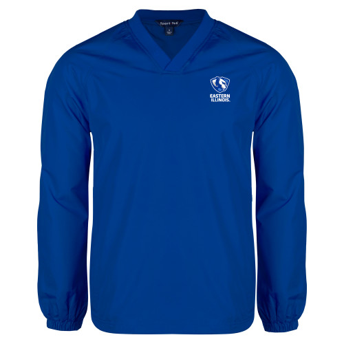  Royal V Neck Raglan Windshirt - EIU Primary Logo