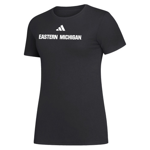  Adidas Womens Black Fresh Tee - Eastern Michigan - Adidas