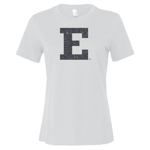  Bella + Canvas Womens White Relaxed Cotton T Shirt - F Graphite Soft Glitter
